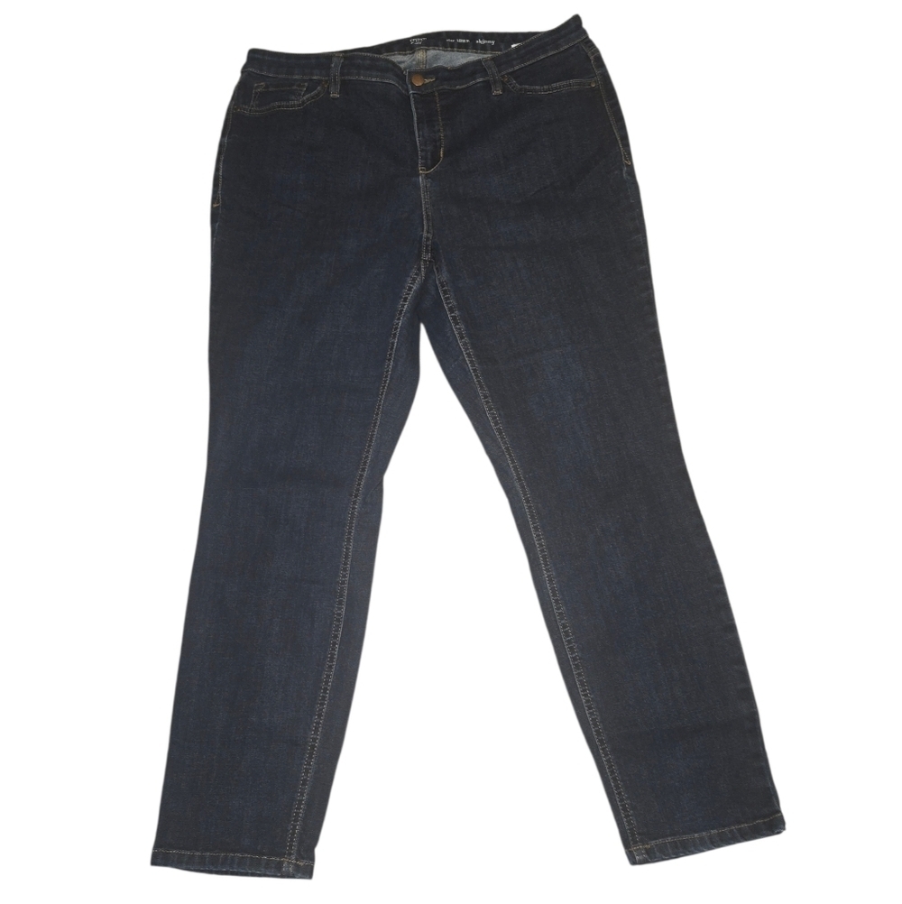 Crown & Ivy Darkwash Curvy Skinny  Jeans, Size 18WR